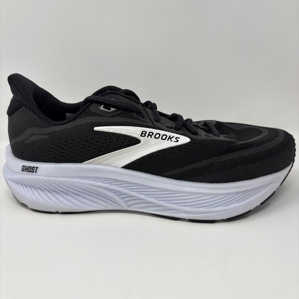 Brooks Ghost 18 Mens Size 8 Extra Wide Black White Running Shoes (1204822E090)
